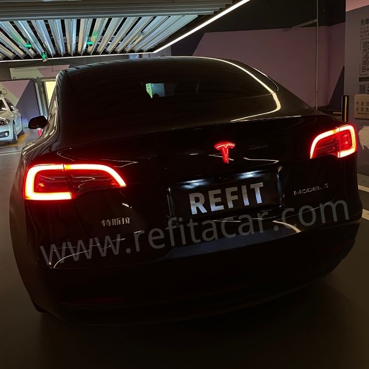 Emblème / logo arrière Tesla Model 3 & Tesla model Y / Rear trunk logo  Black & Carbon